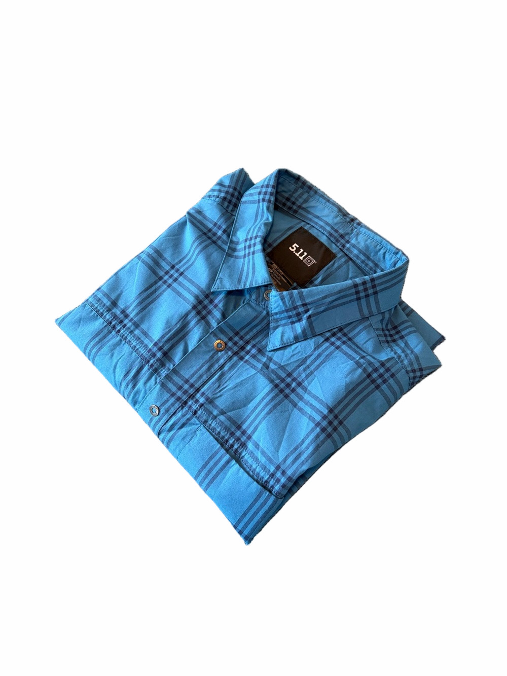 5.11 Tactical Men’s Blue Plaid Button-Down Shirt Size Large
